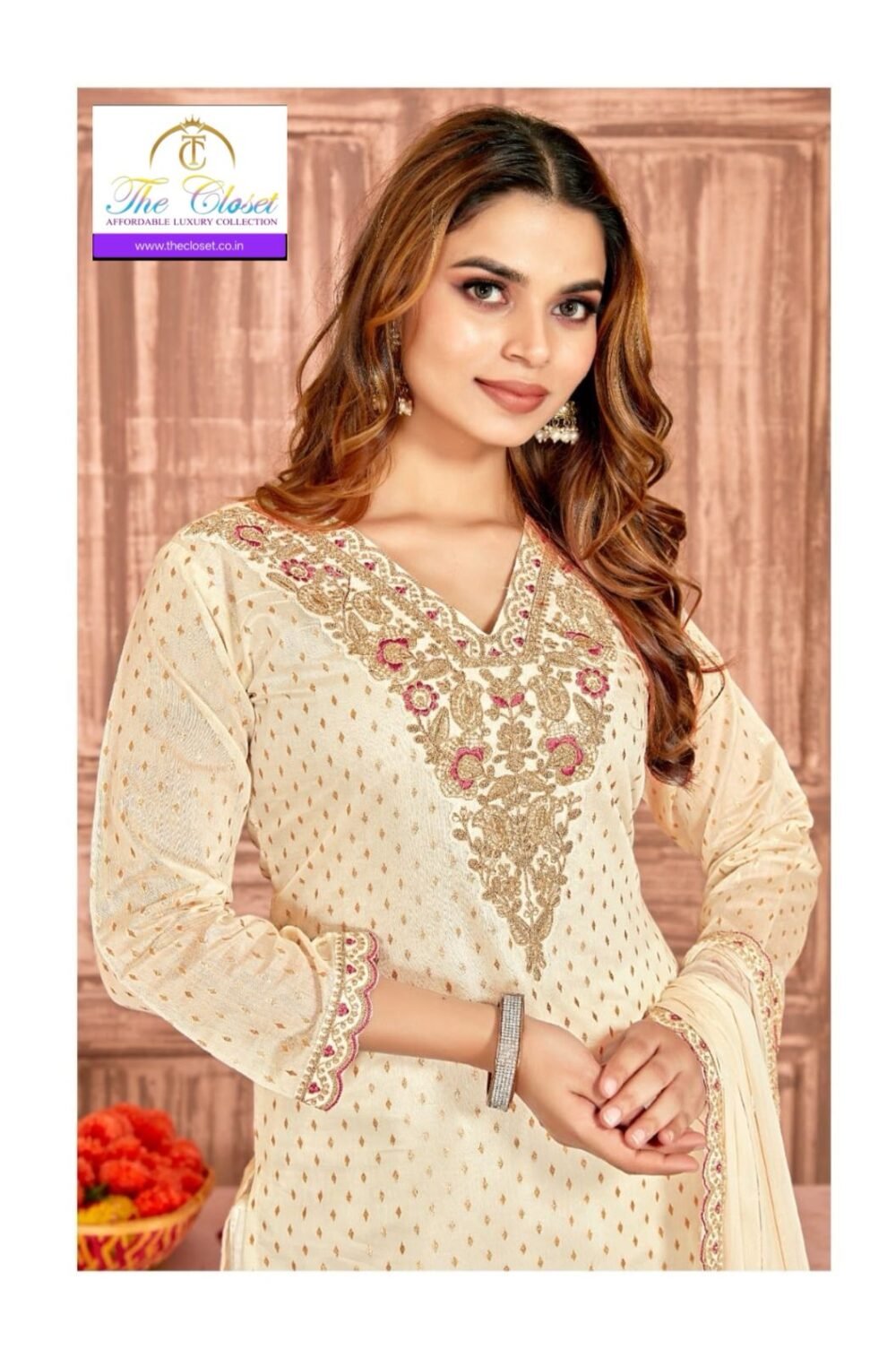 Beautiful Suit Set crafted with fine Embroidery work on full suit