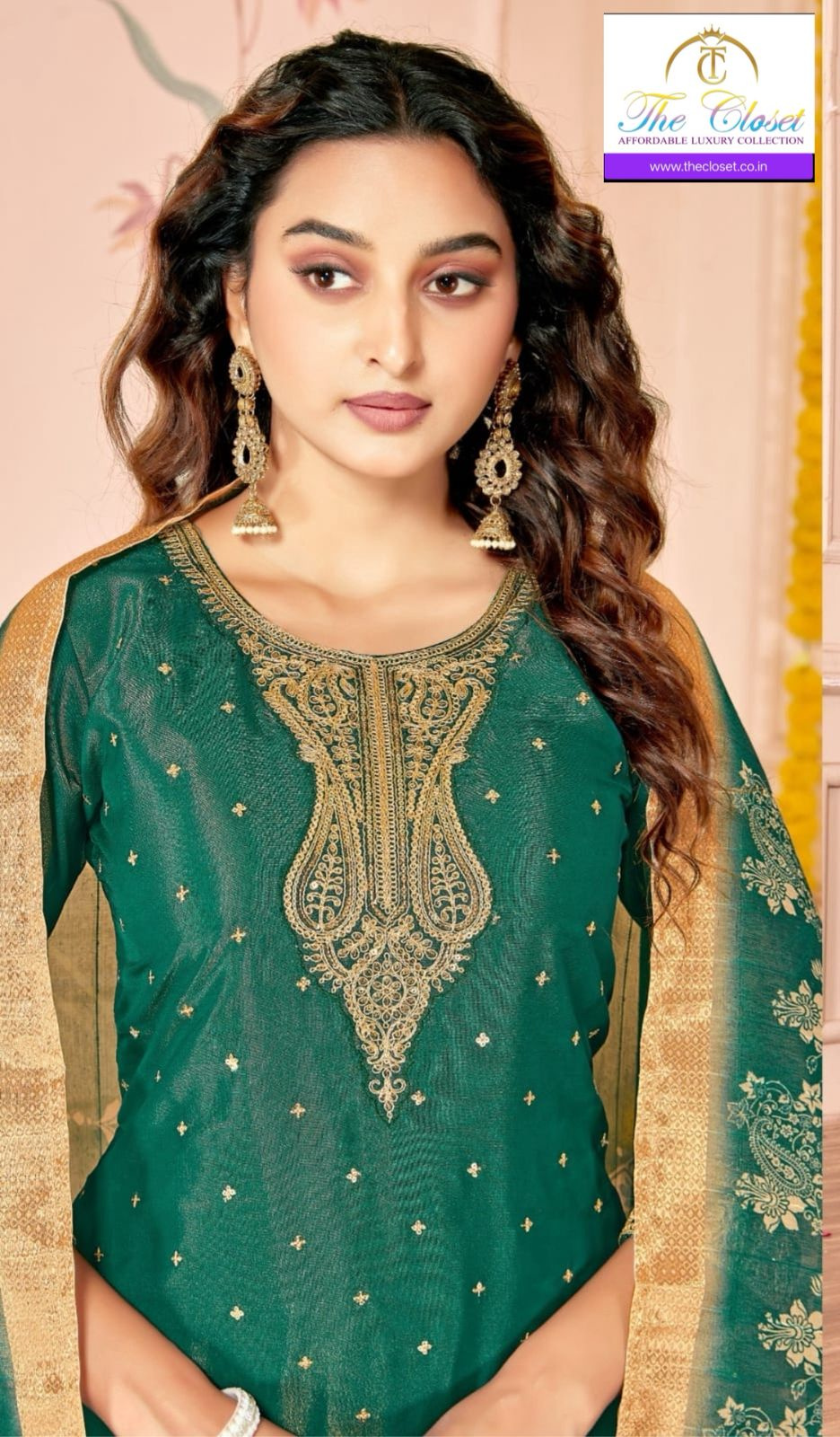 Beautiful Suit Set crafted with fine Embroidery work on full Suit