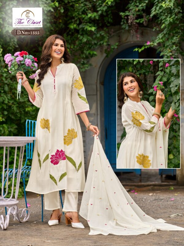 Premium White Suit in Mal Chanderi Fabric