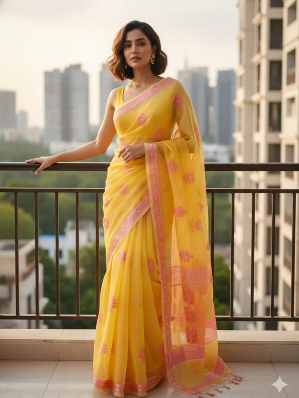 Stunning Light Yellow Saree