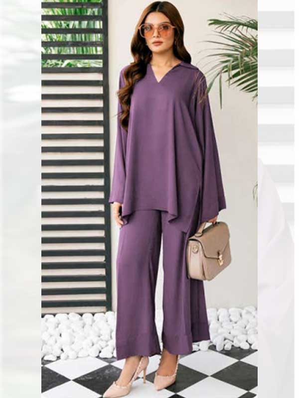 Lavender Korean BSY Co-Ord Set for Women