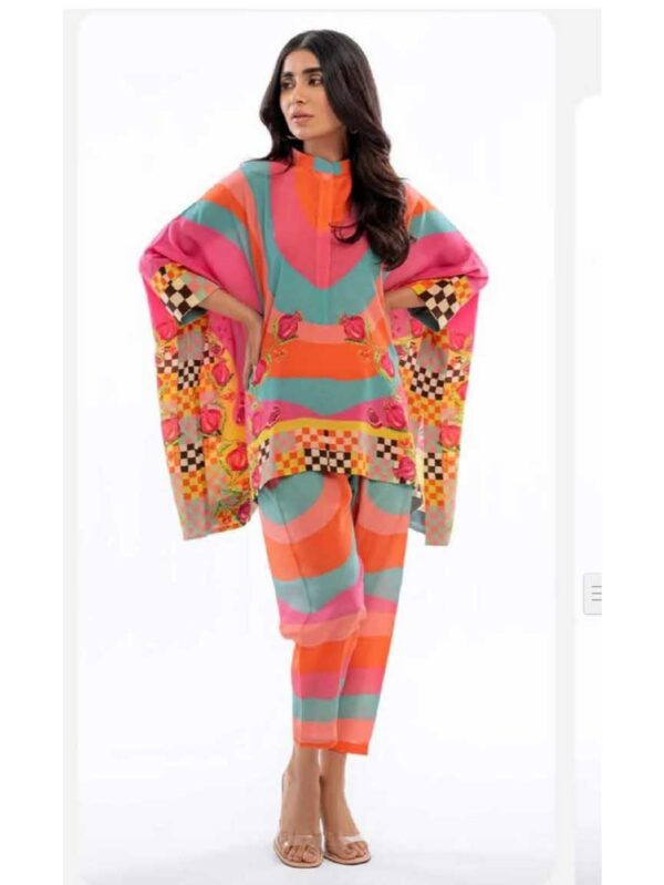 Womens Multi Color Korean BSY Printed Kaftan Set The Closet