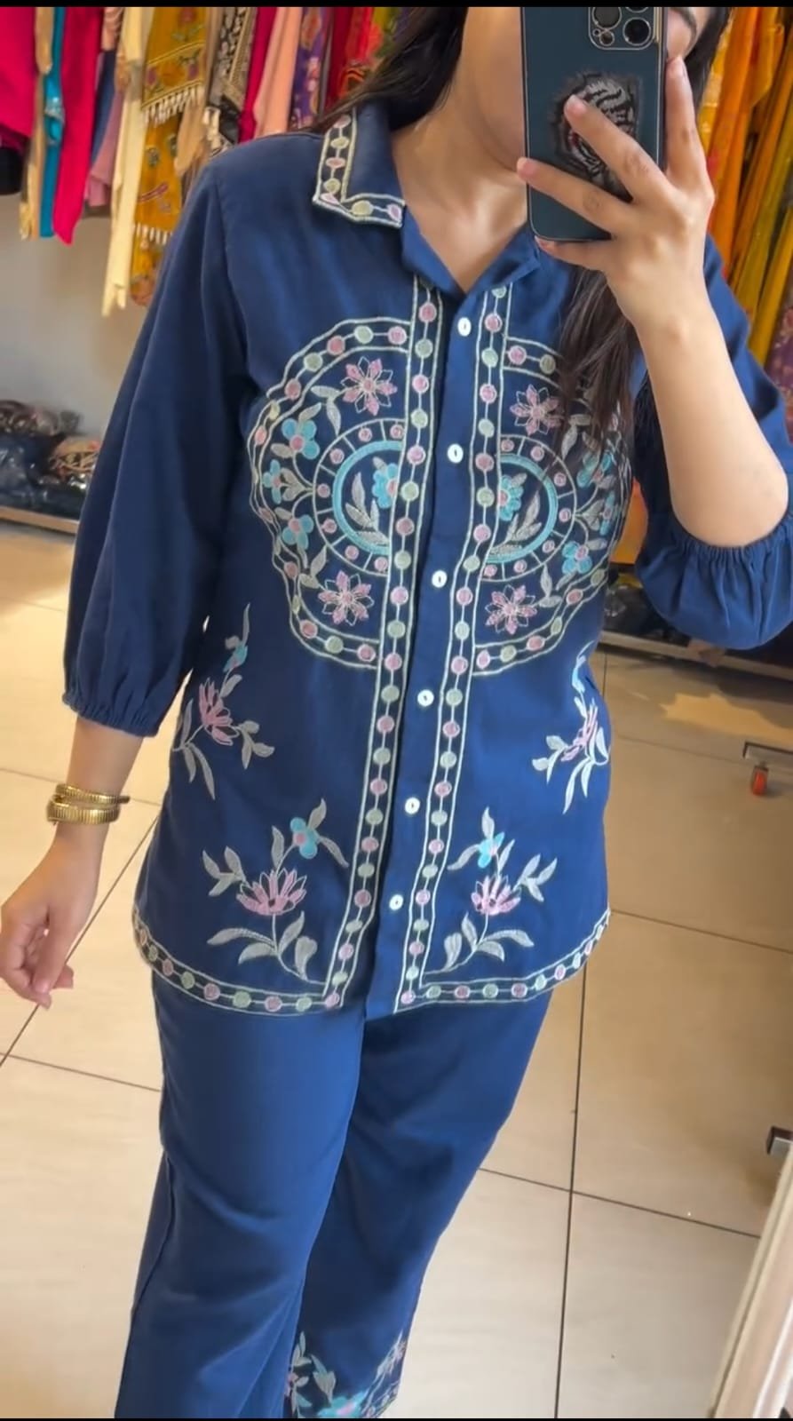 Classic Cotton Flex Embroidered Co-Ord Set for Women - Image 2