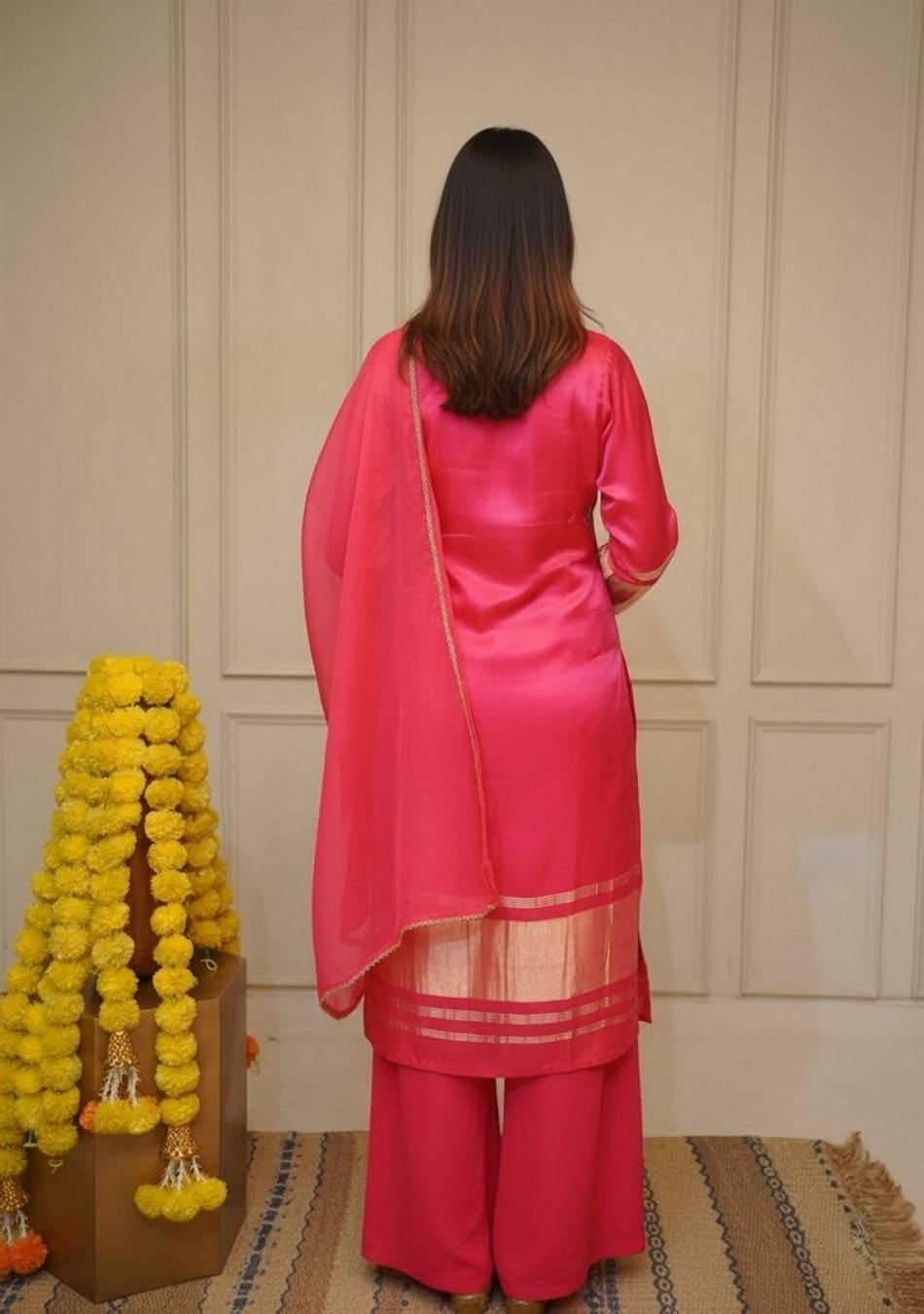 Charming 3 Piece Viscose Silk Embroidered Kurta Set for Women with Chanderi Dupatta - Image 4