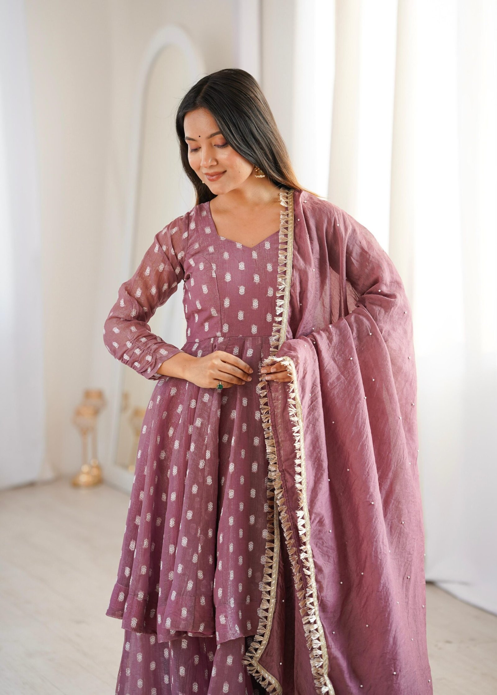 Classy Crunchy Silk Kurta Sharara Set with Dupatta for Women