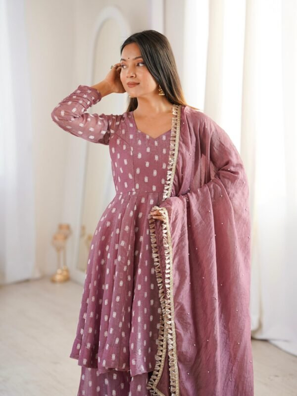 Classy Crunchy Silk Kurta Sharara Set with Dupatta for Women