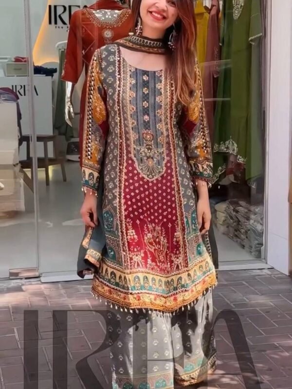 New Designer Faux Georgette Digital Print Hand Work Salwar Suit for Women