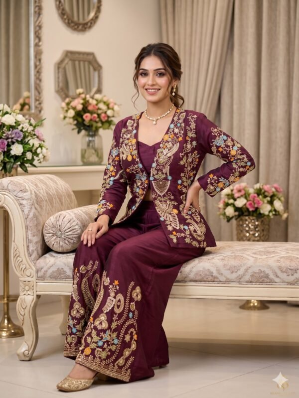 Partywear Chinon Cord Set for Women