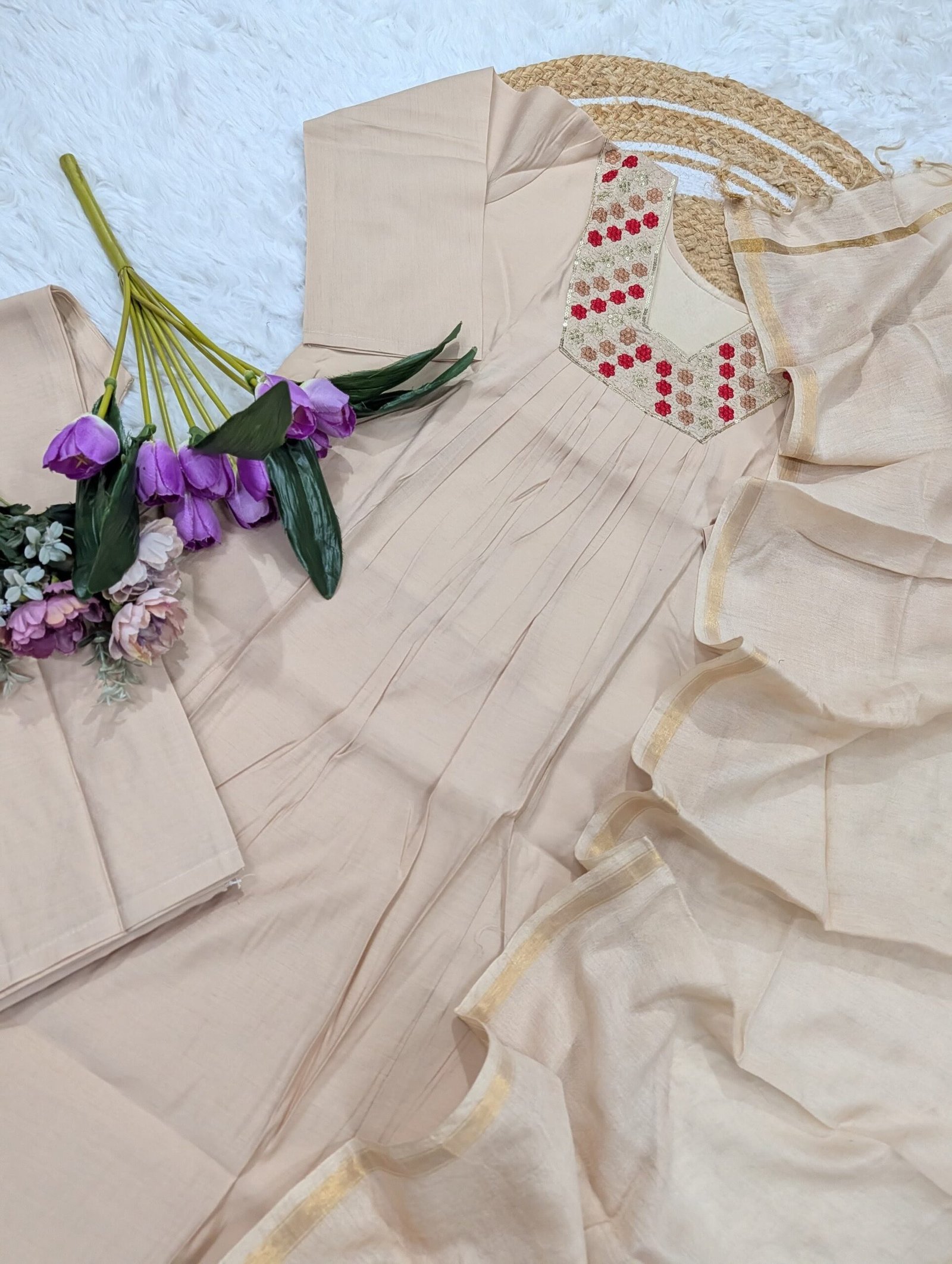Royal Grace Pure Viscose Chanderi Silk Kurta Set with Zari Dupatta - Image 6