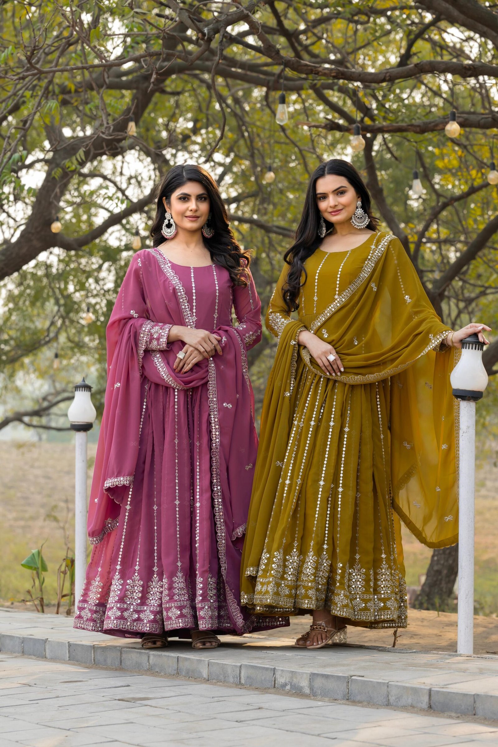 Women’s Fox Georgette Embroidered Gown with Dupatta | Heavy Sequence Work Party Wear Gown - Image 4