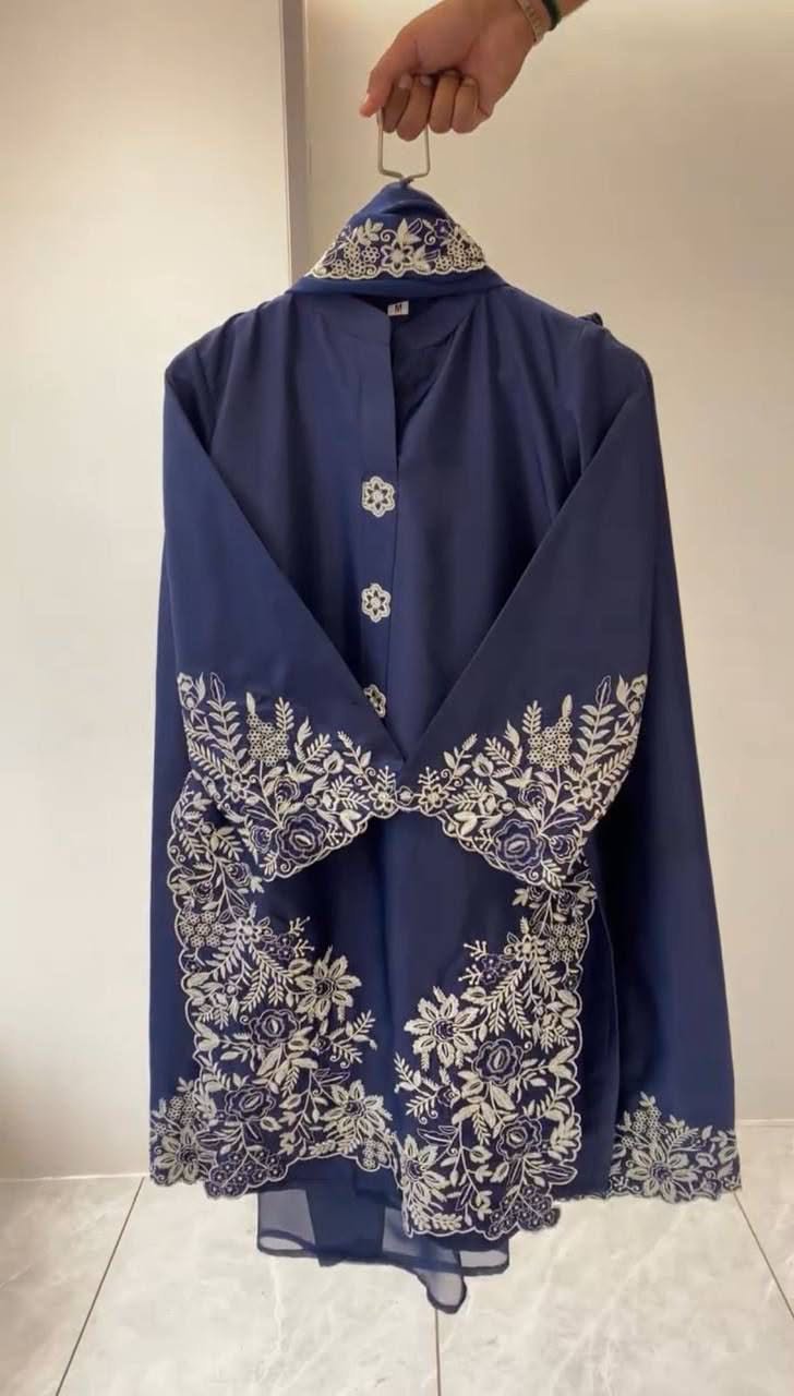 pakistani suit with embroidered worked top, plazzo and dupatta